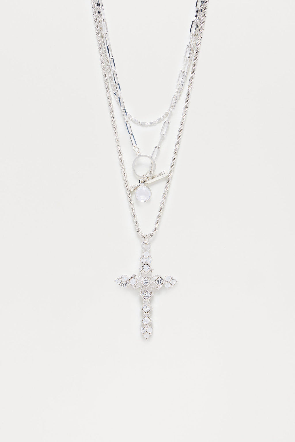 Just Watch Out Layered Necklace - Silver