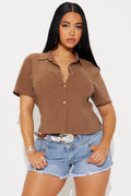 Summer Feels Gauze Shirt - Chestnut