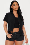 Summer Feels Gauze Shirt - Black