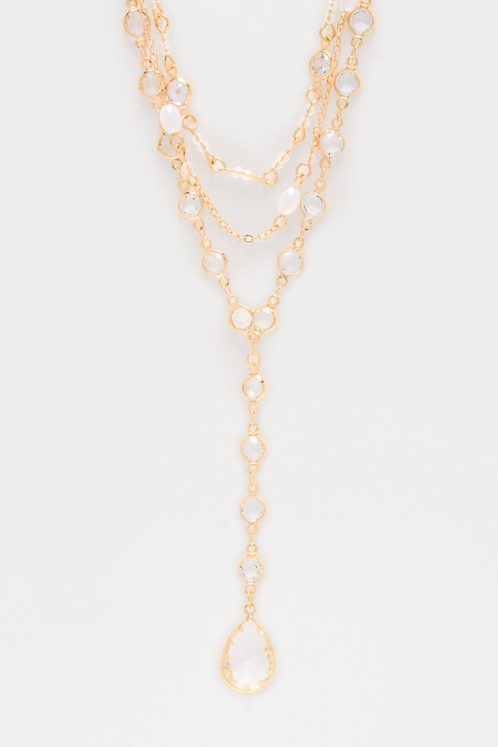 Amber Dust Layered Necklace - Gold