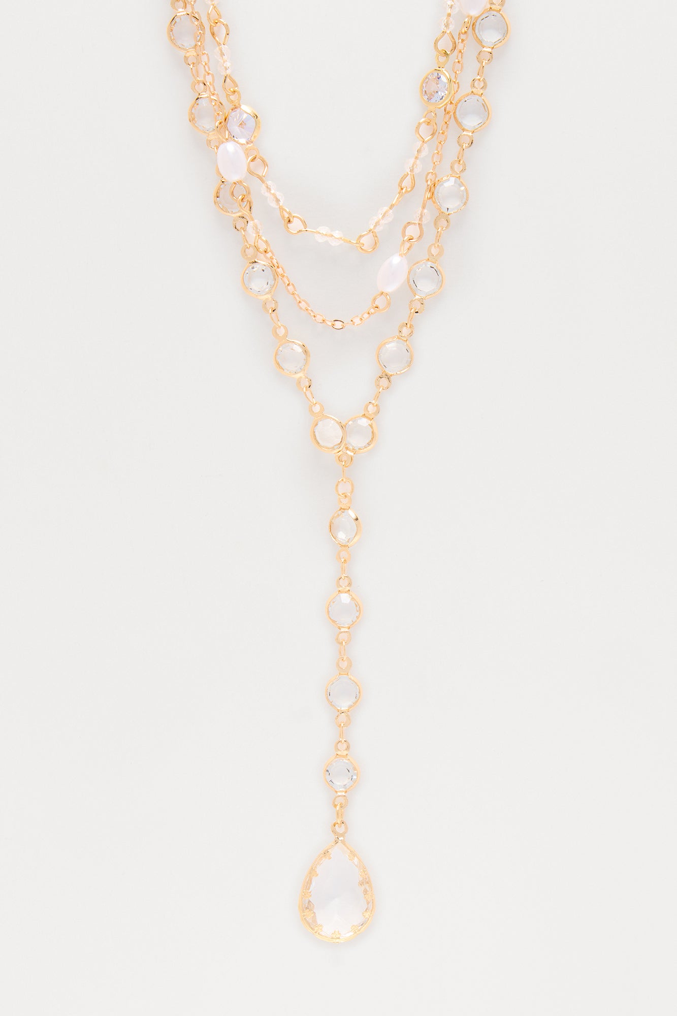 Amber Dust Layered Necklace - Gold