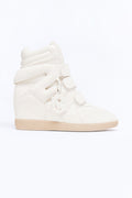 Steve Madden Mavis Suede Wedge Sneakers - White