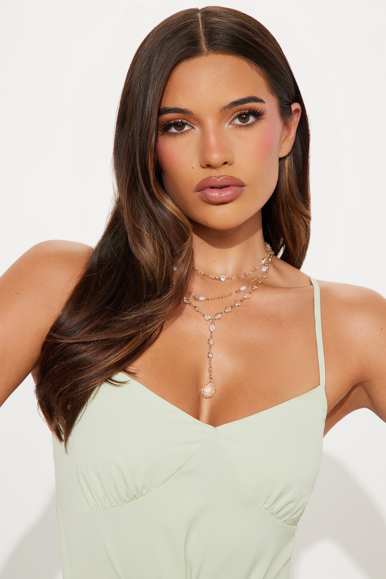 Amber Dust Layered Necklace - Gold