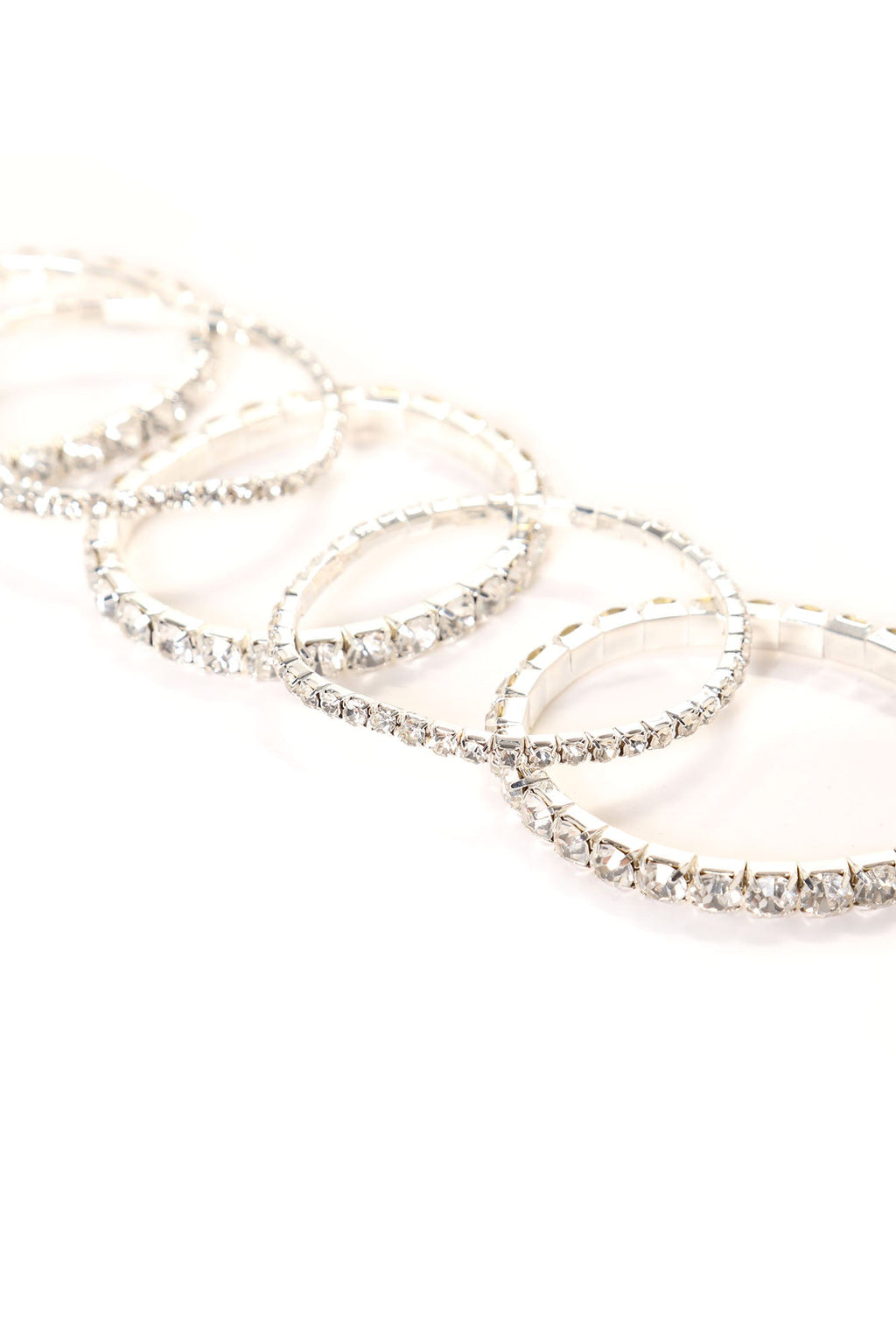 A Little Glam Moment 5 Piece Bracelet Set - Silver