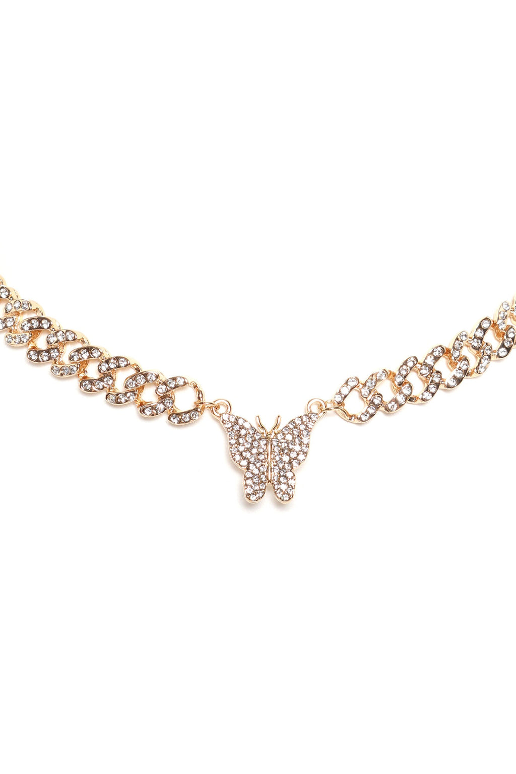 Icy Butterfly Necklace - Gold