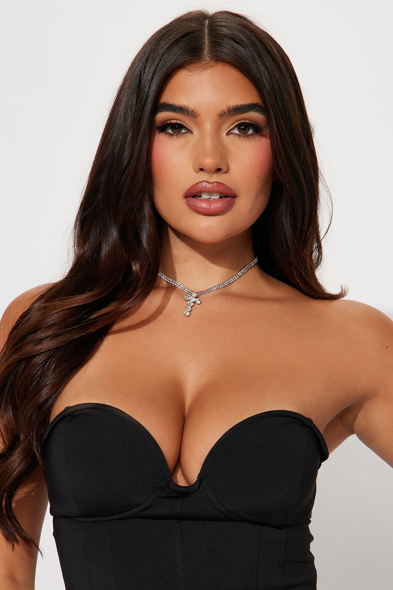 Iced Out Cross Necklace - Silver