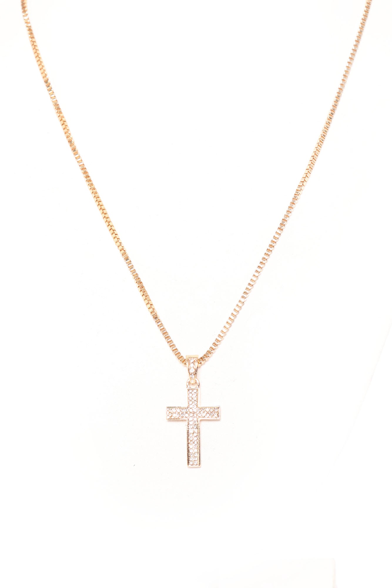 Devoted Love Cross Necklace - Gold