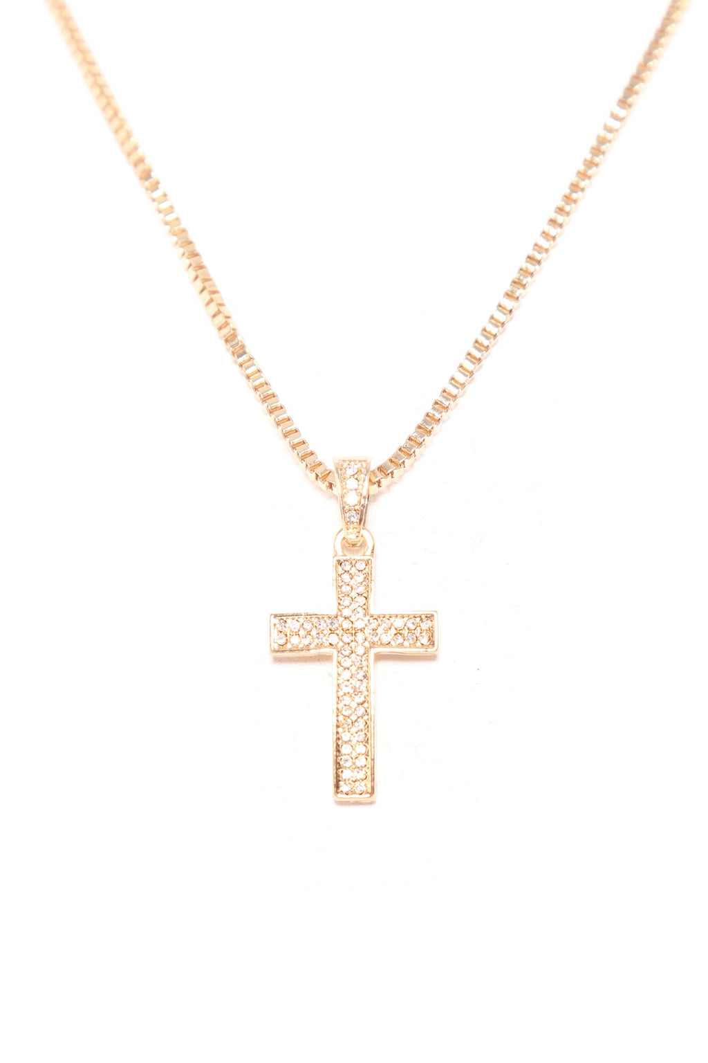 Devoted Love Cross Necklace - Gold