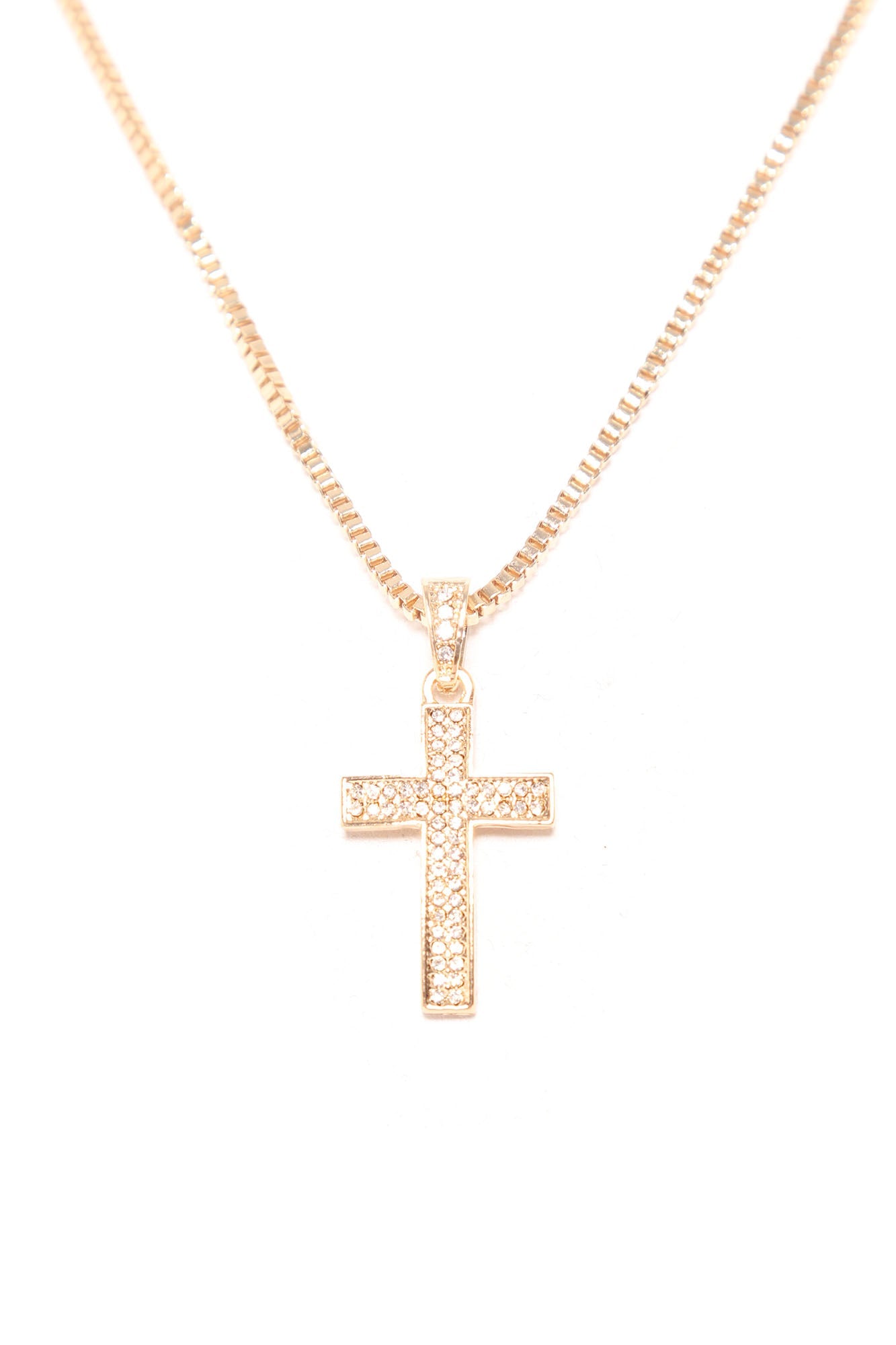 Devoted Love Cross Necklace - Gold