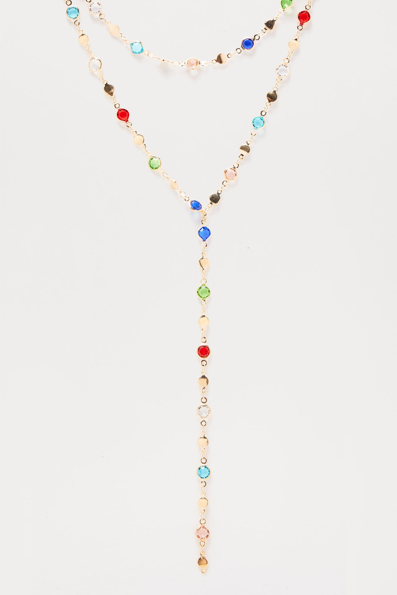 Vibrant Aura Lariat Necklace - Gold
