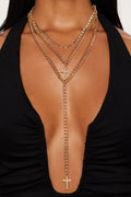 Nova Layered Lariat Necklace - Gold