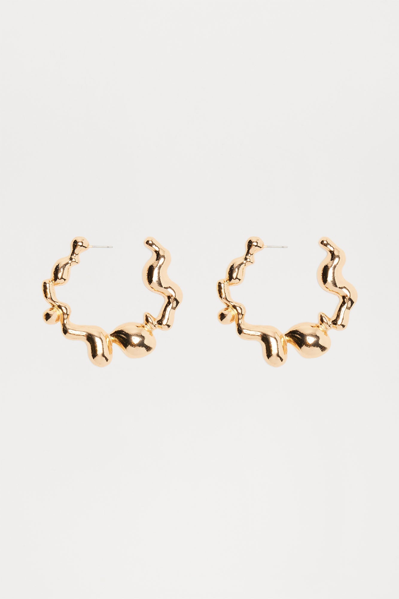 Extra Dimensional Hoop Earrings - Gold