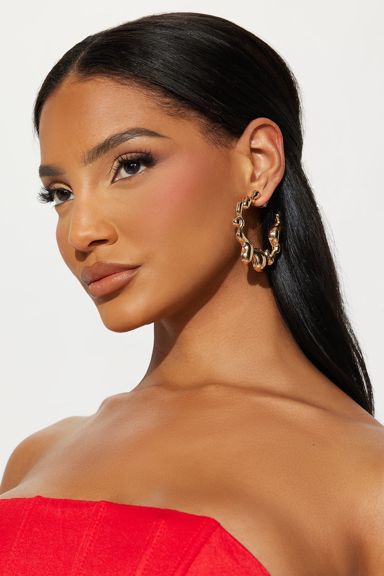Extra Dimensional Hoop Earrings - Gold