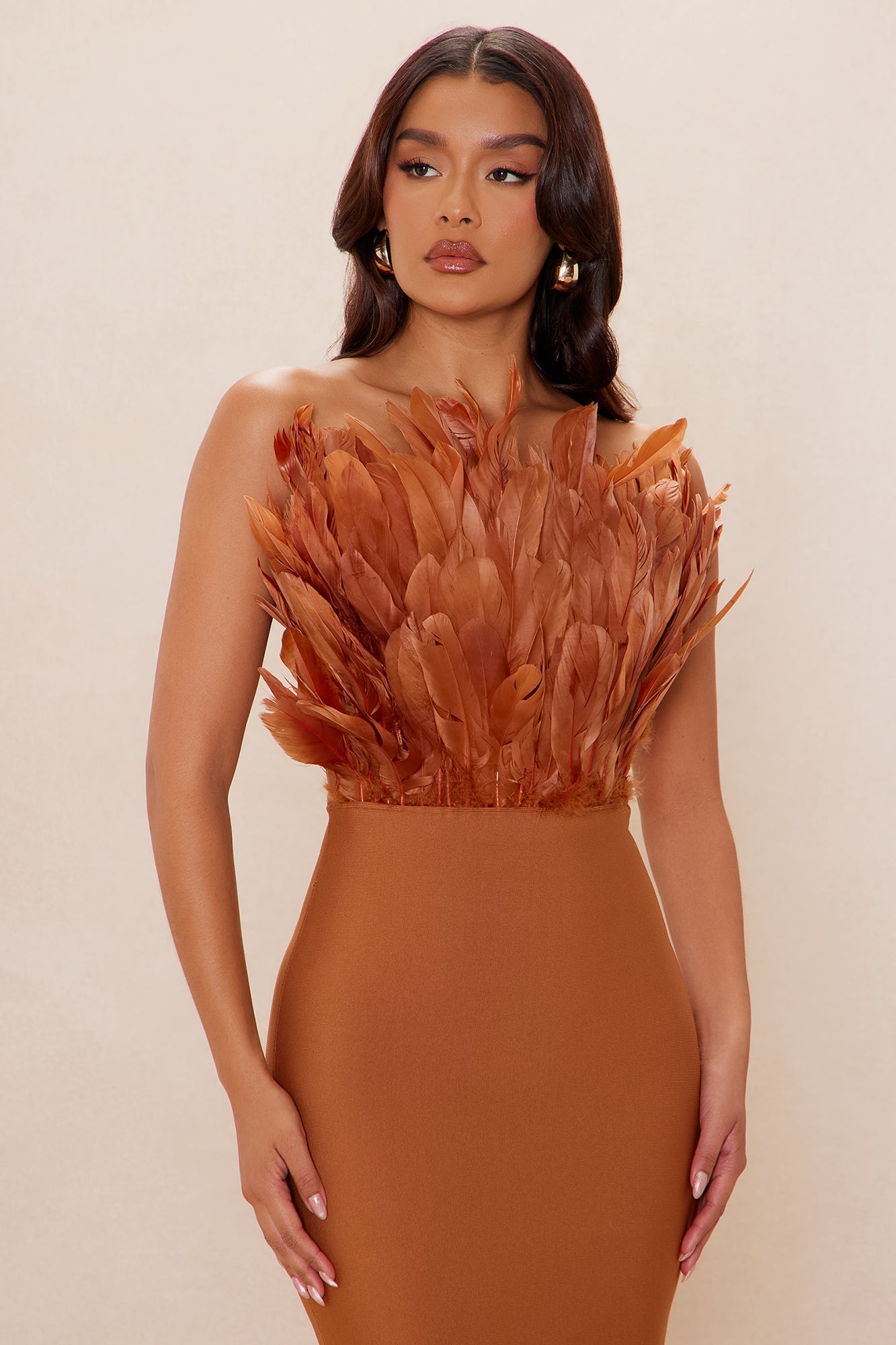 Marianna Bandage Midi Dress - Bronze