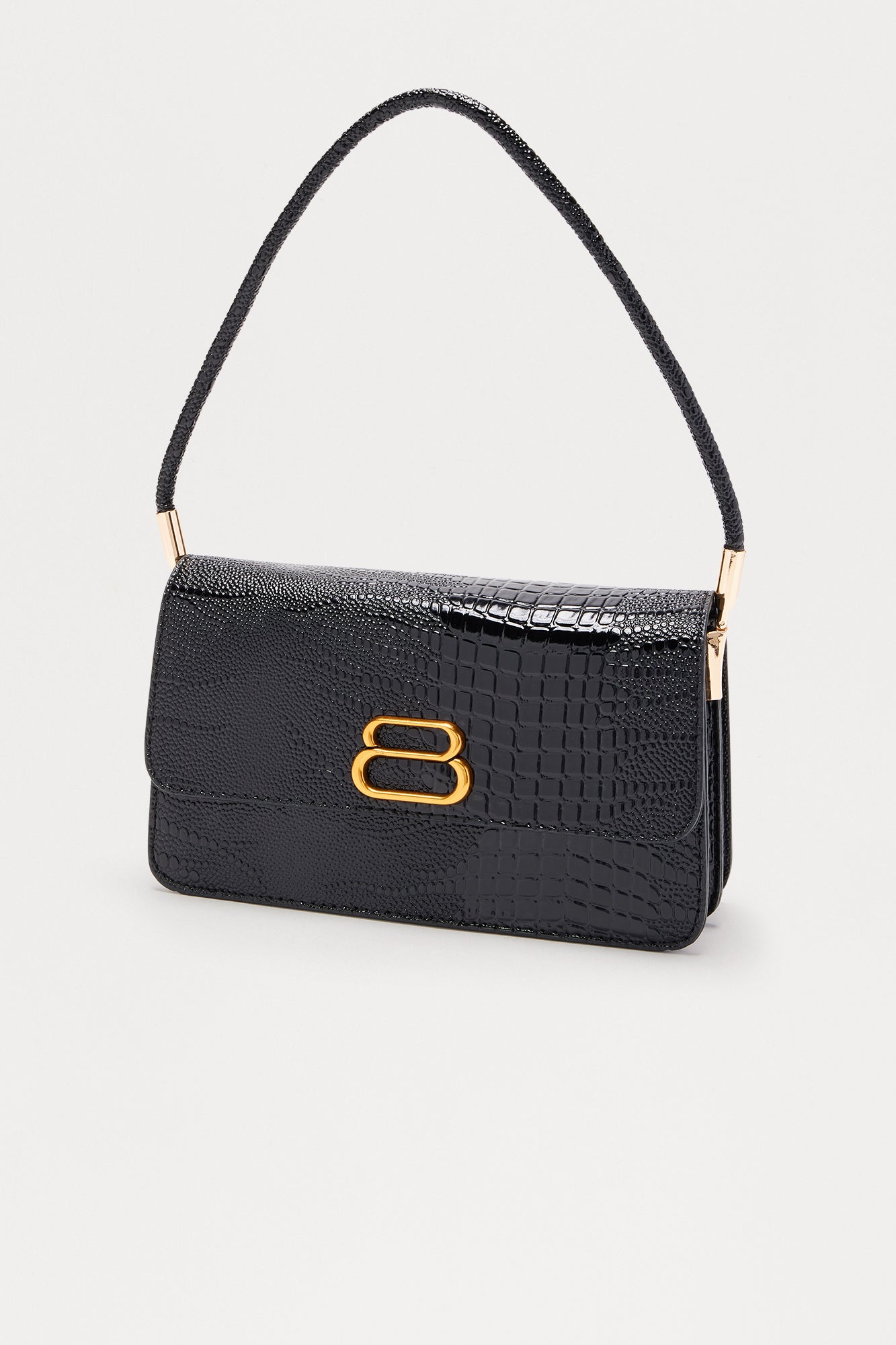 Croc Chic Handbag - Black