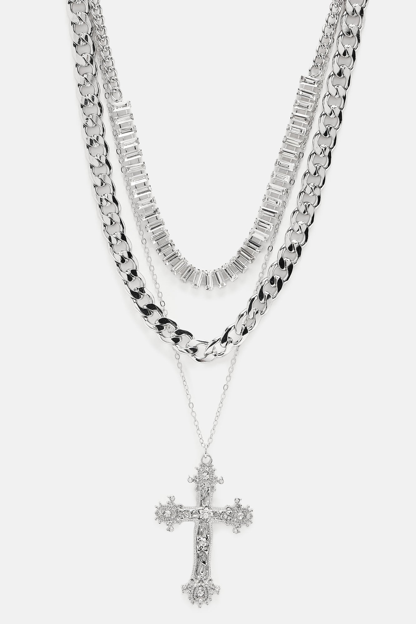 Cross Your Heart Babe Necklace - Silver