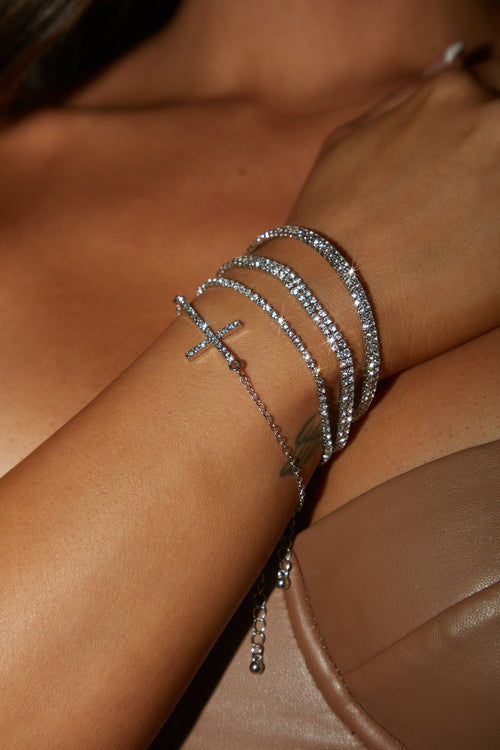 Bless Up 4 Piece Bracelet Set - Silver