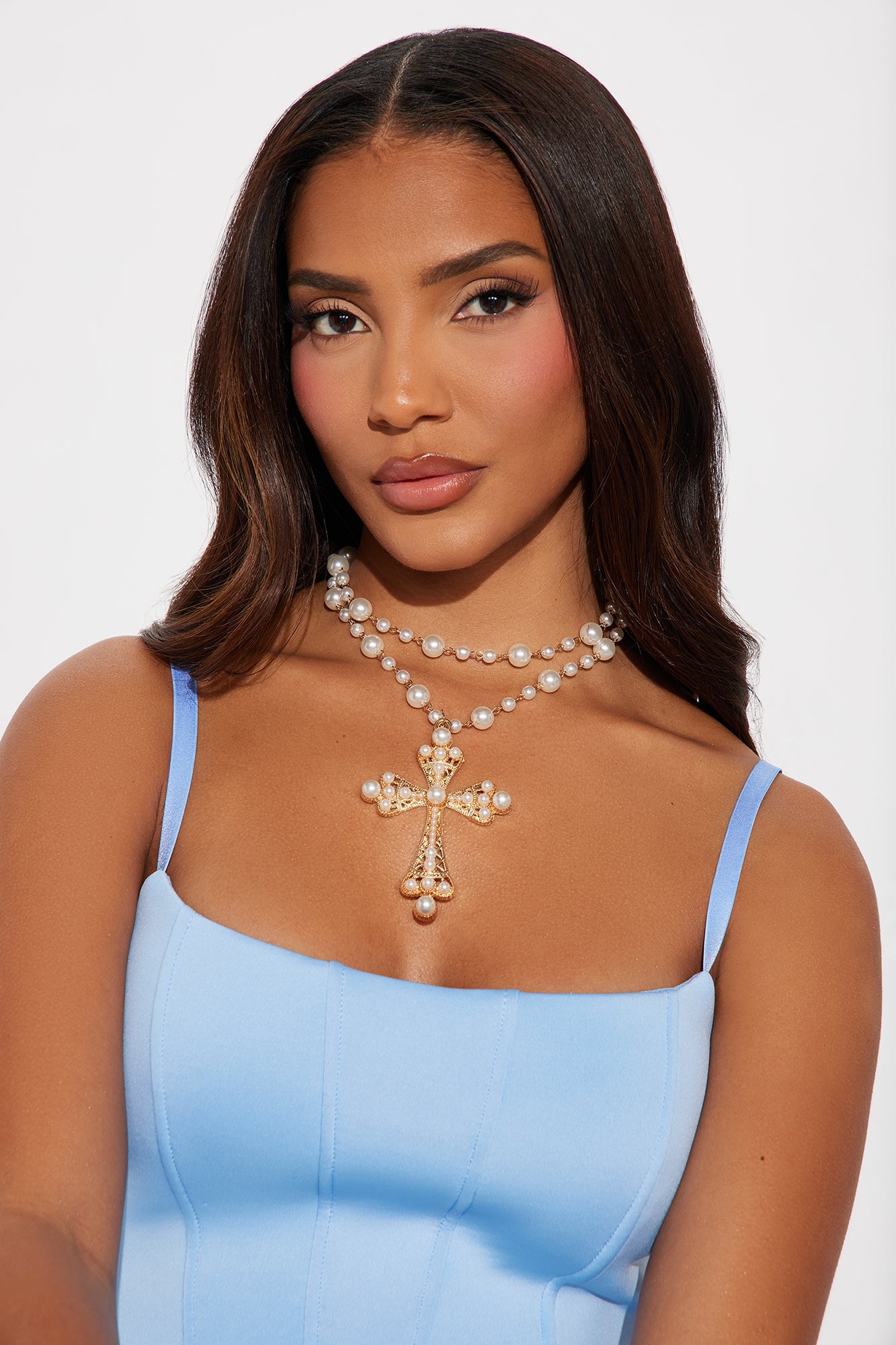 Mother Of All Pearls Necklace - White/Gold