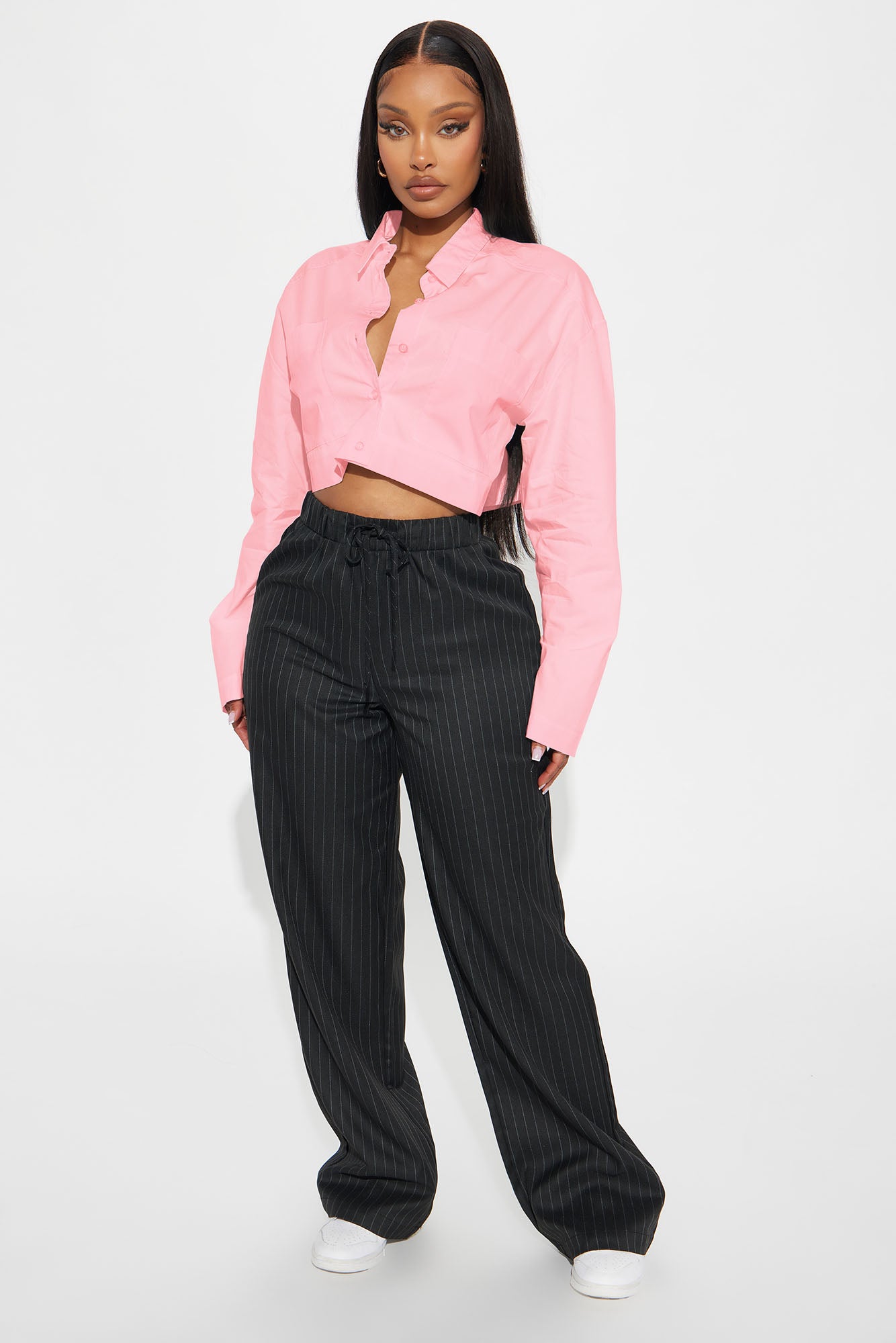 Busy Weekends Long Sleeve Poplin Shirt - Blush