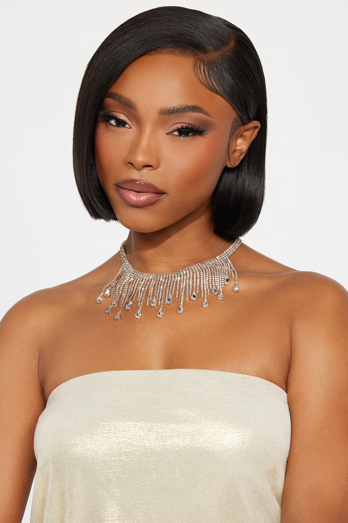 Draped Choker Necklace - Gold