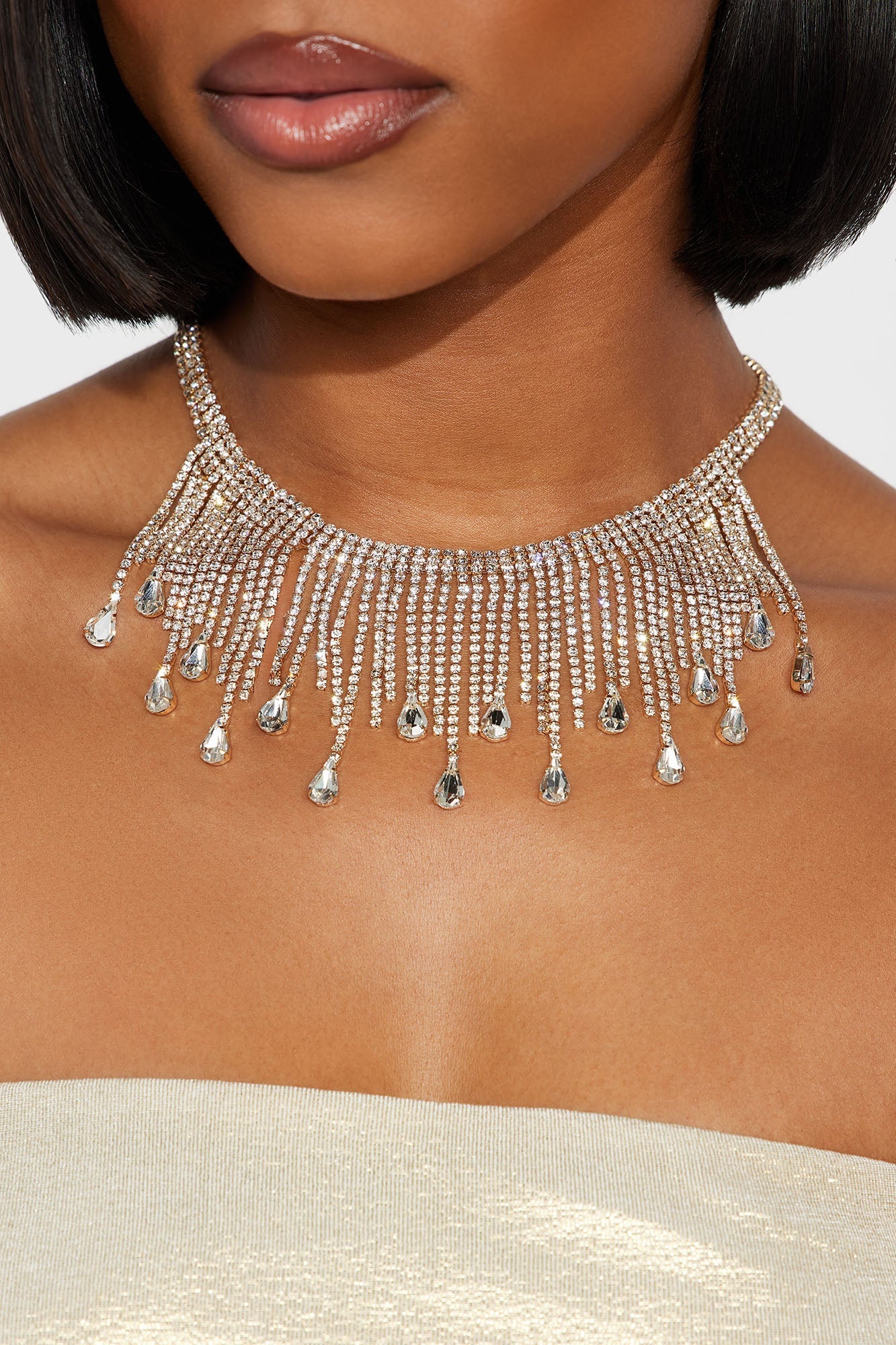 Draped Choker Necklace - Gold