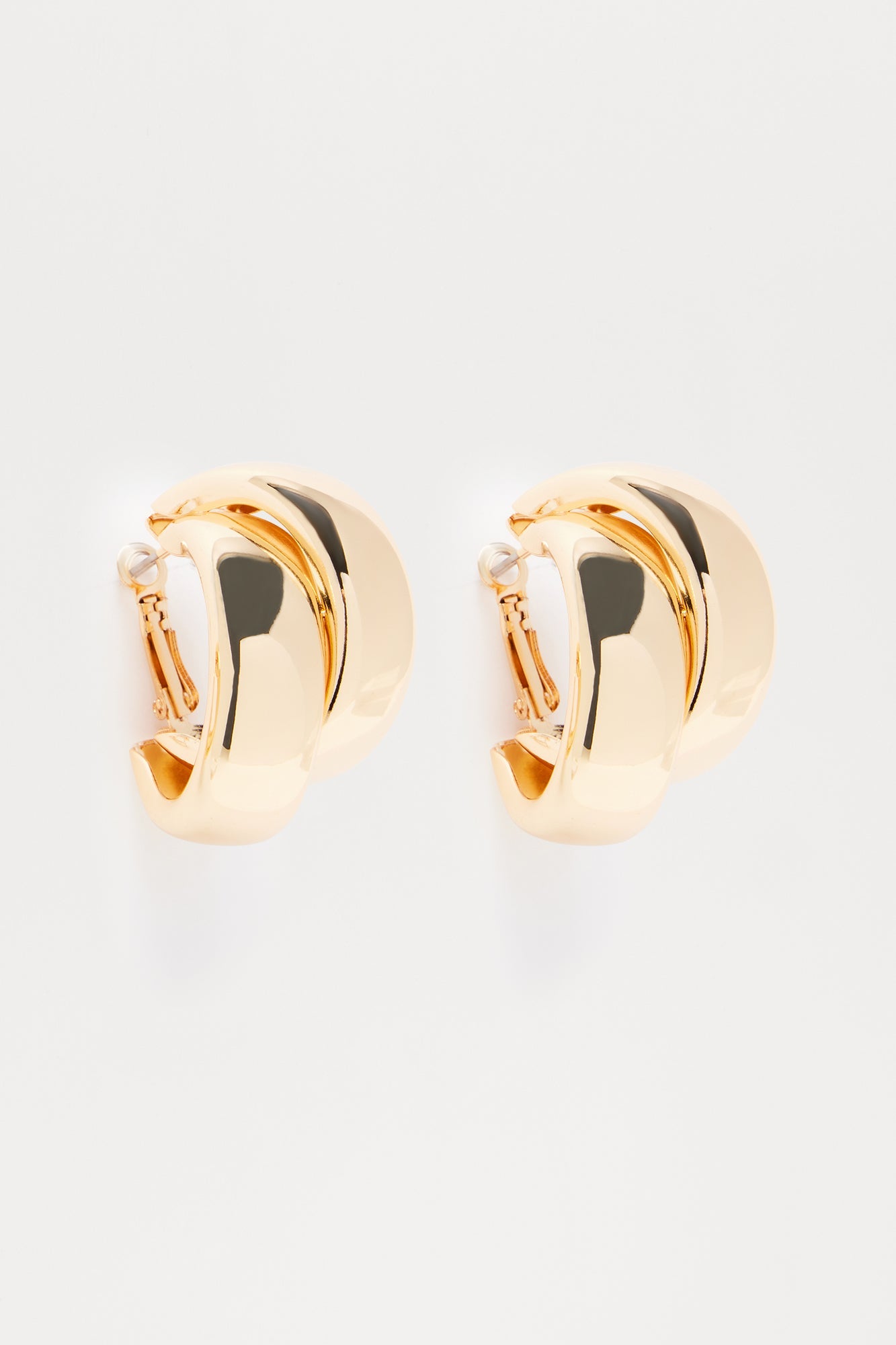 Double Trouble Hoop Earrings - Gold