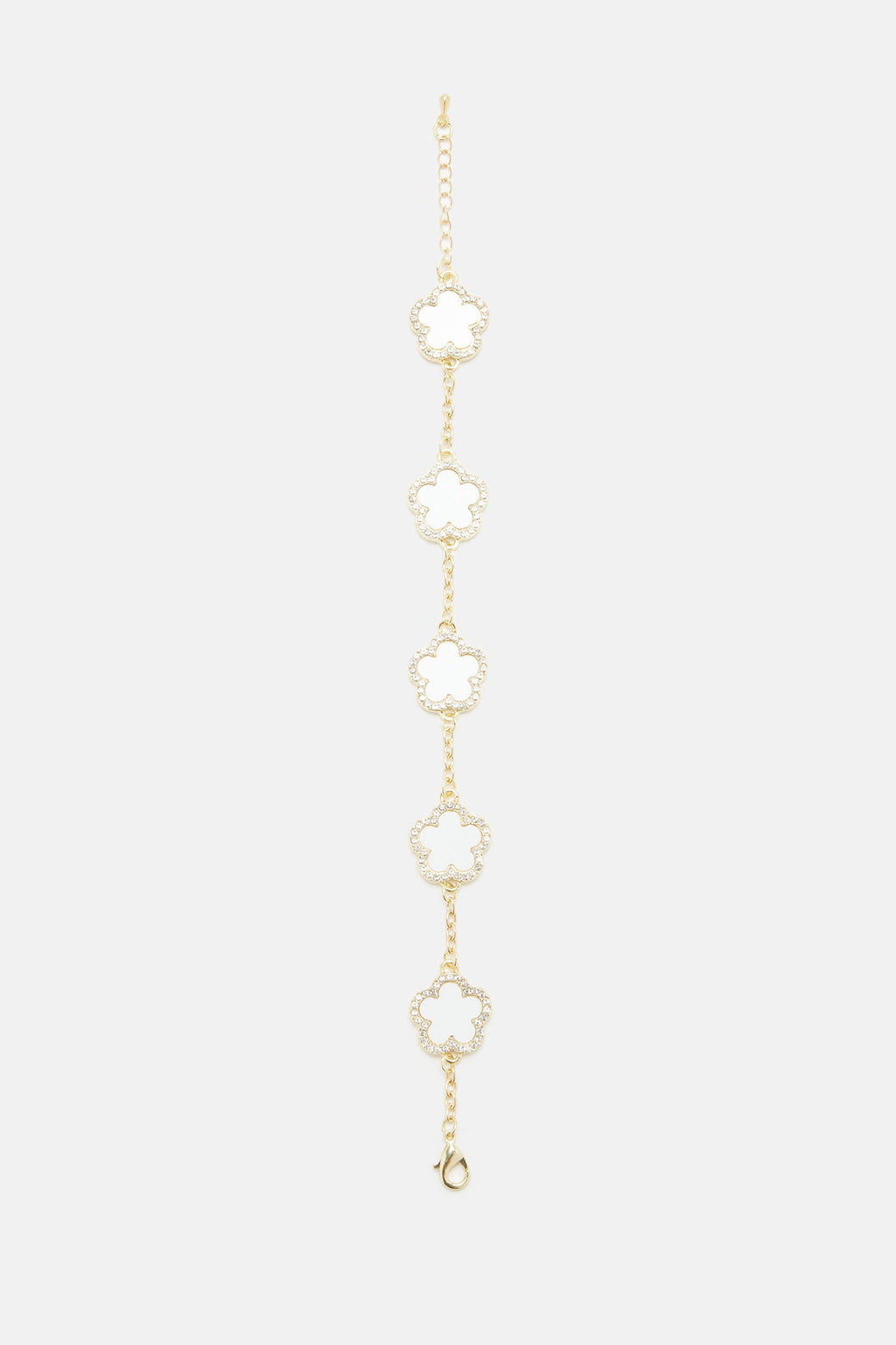 My Clover Chain Bracelet - White/Gold