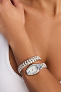 Viper Noir Rhinestone Watch - Silver