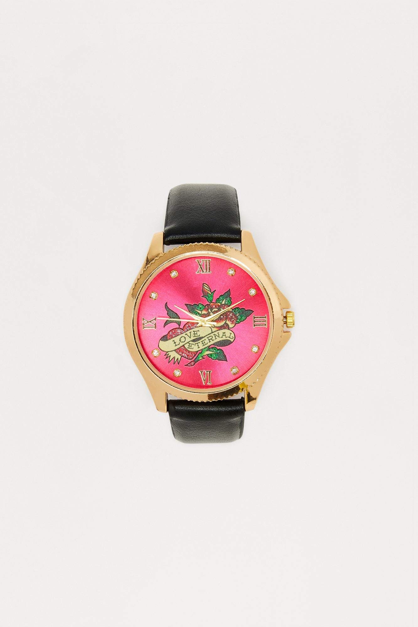 Ed Hardy Love Eternal Watch - Black/Pink