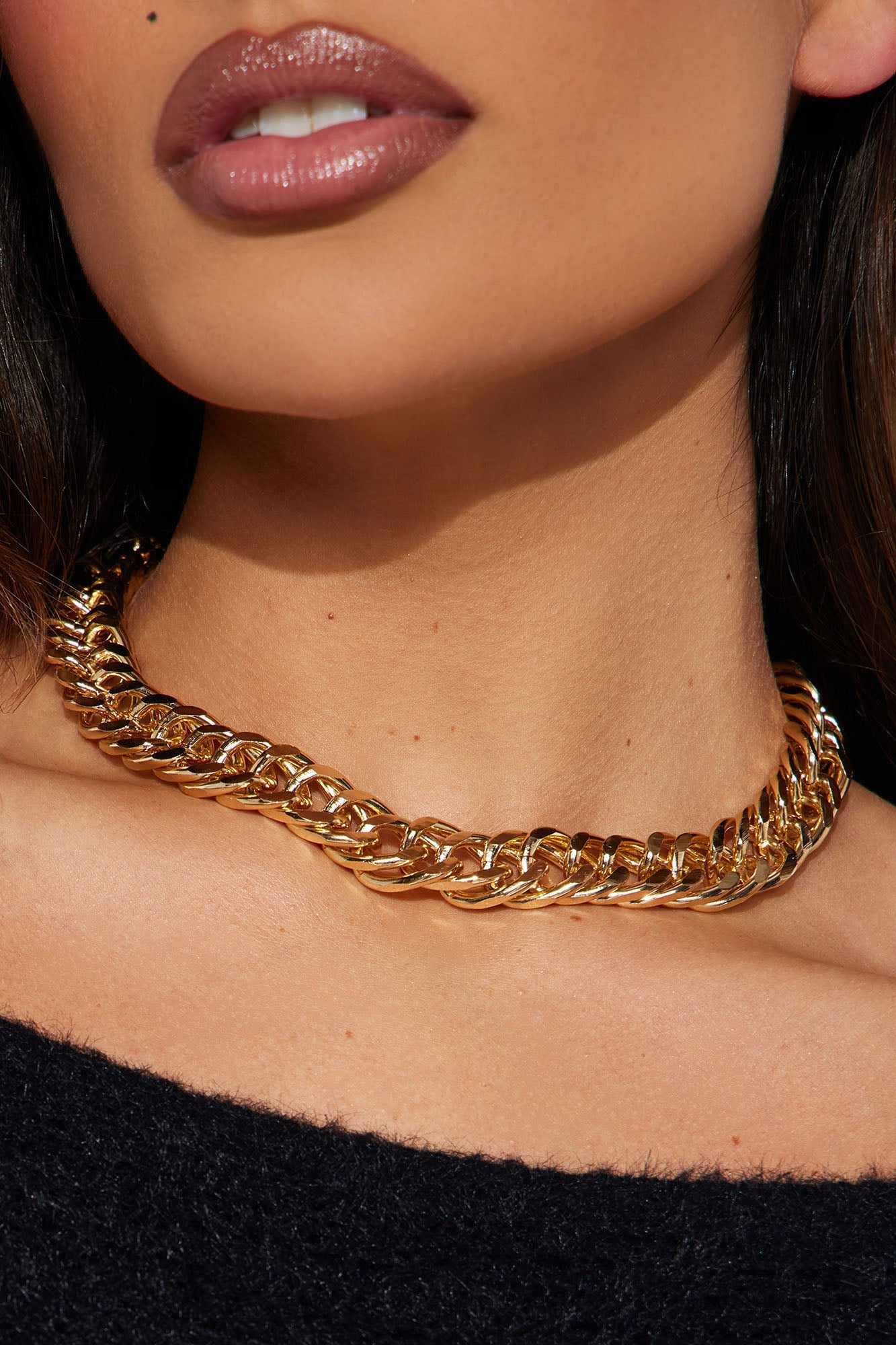 Blind Date Chainlink Necklace - Gold