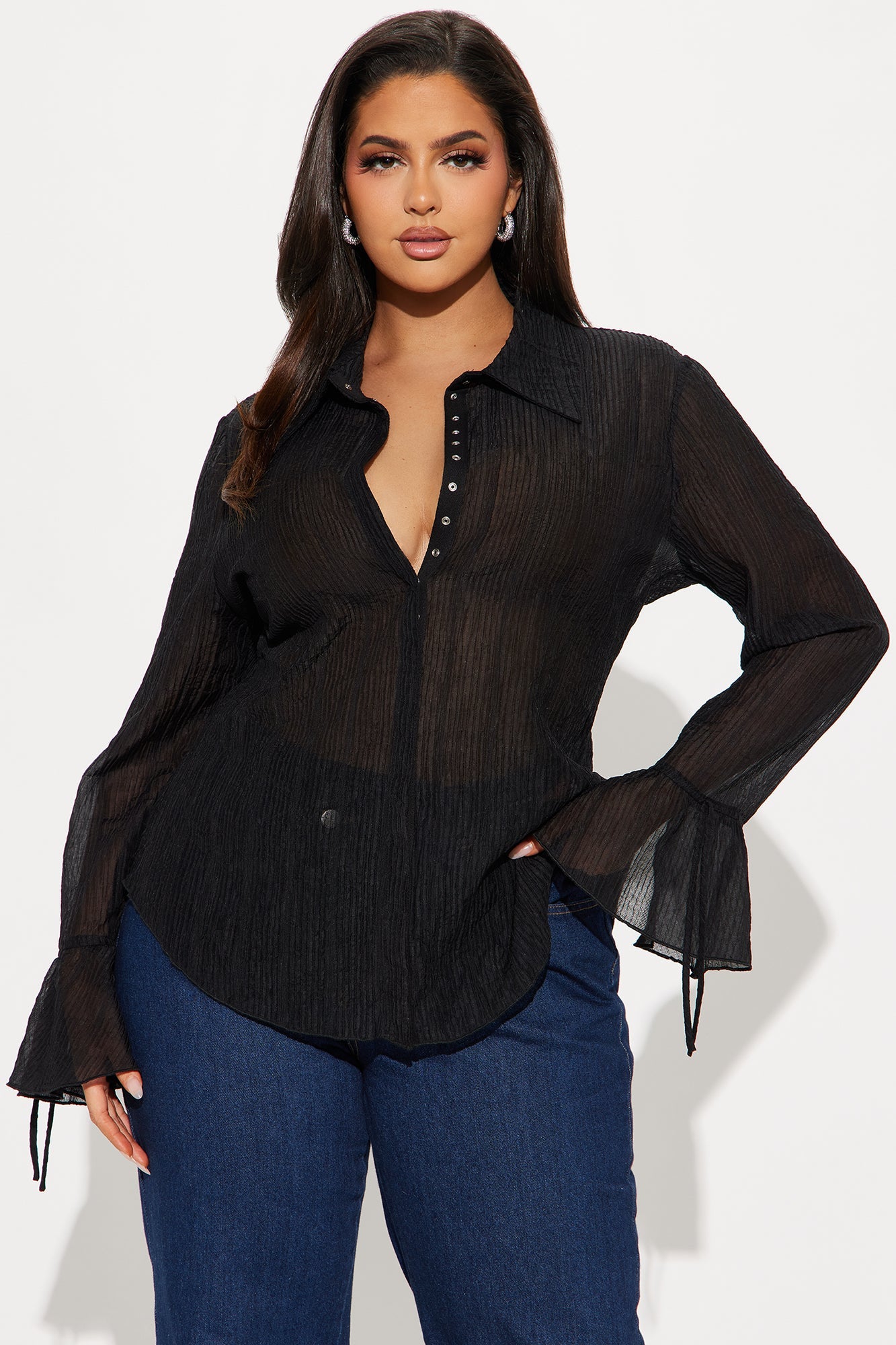 See Through Me Shirt - Black
