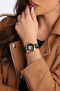 Ed Hardy Floral Skull Watch - Black