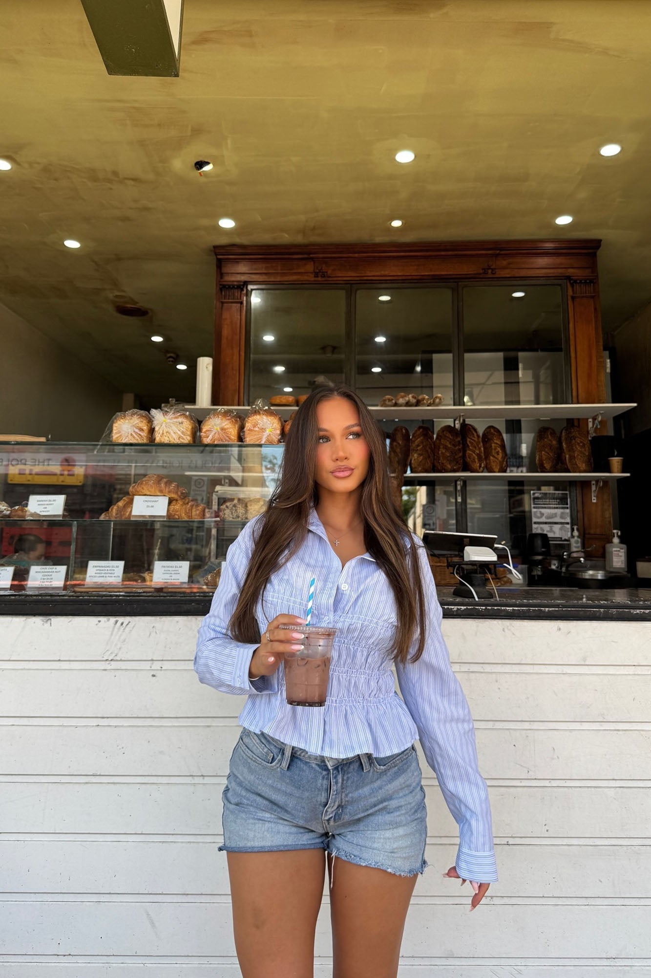 Focused On Me Striped Shirt - White/Blue