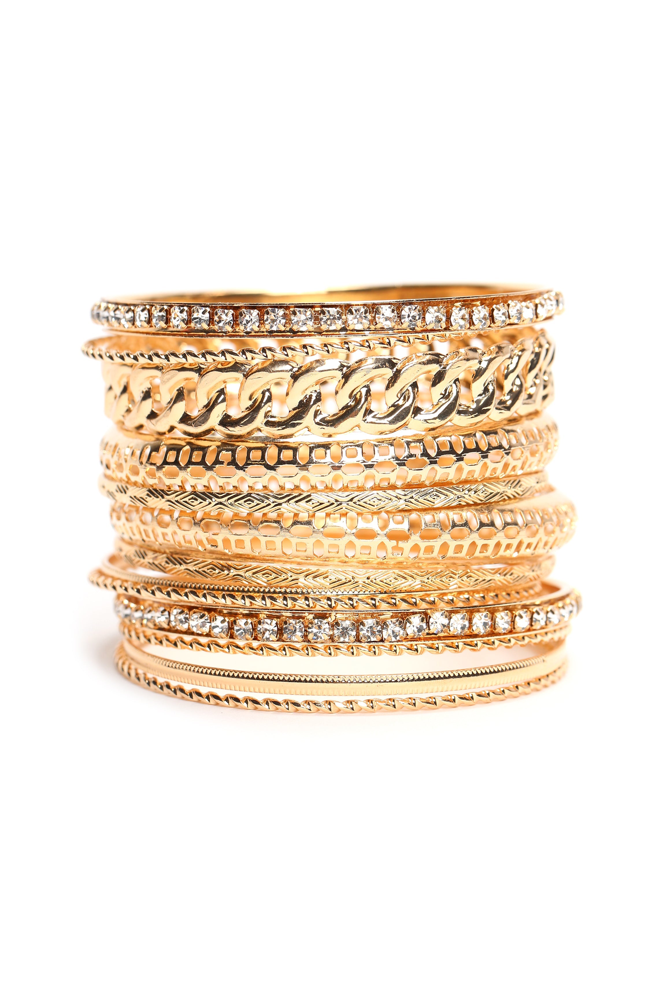 The Whole Fam Bam Bangle Set - Gold