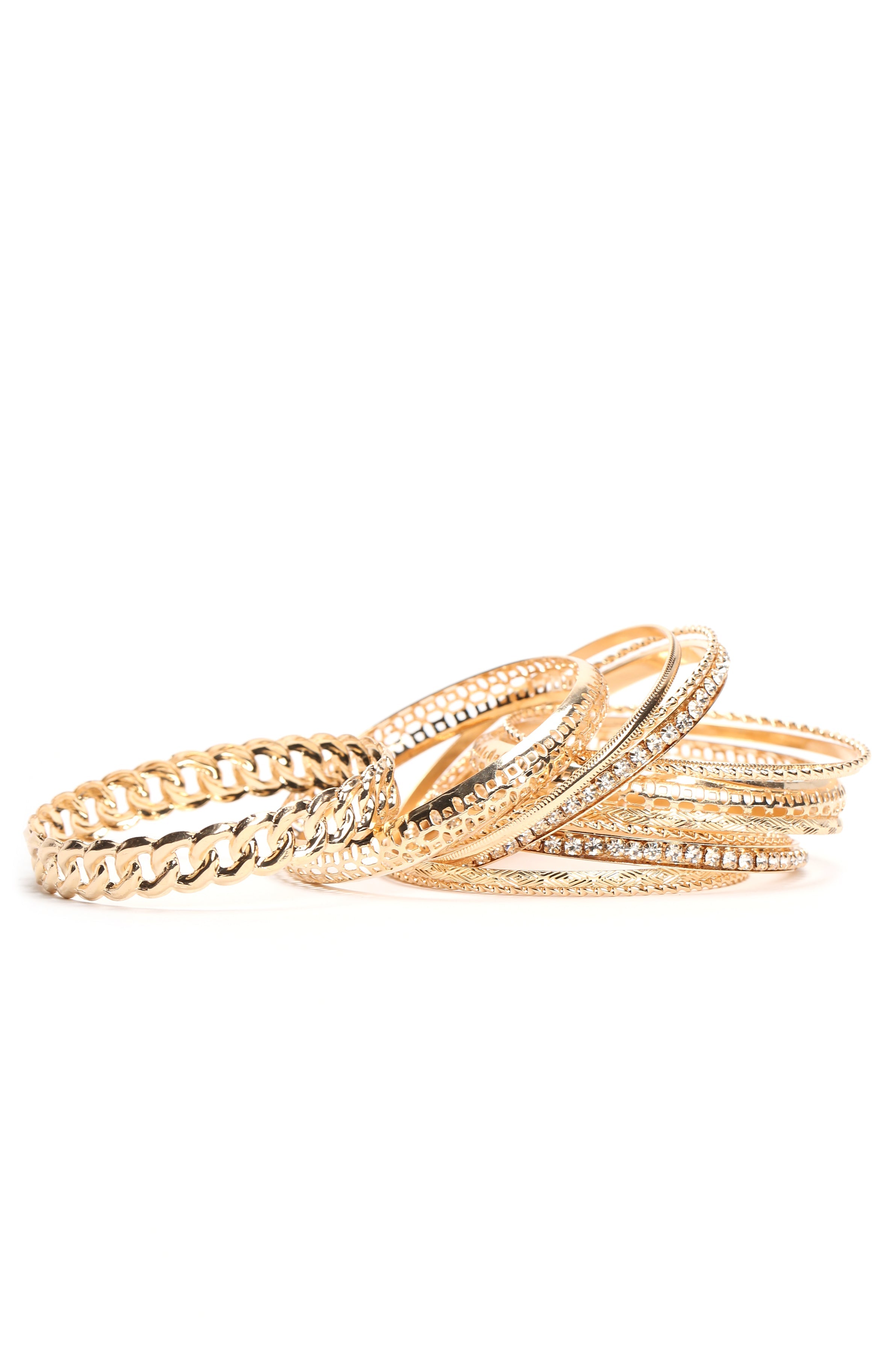 The Whole Fam Bam Bangle Set - Gold
