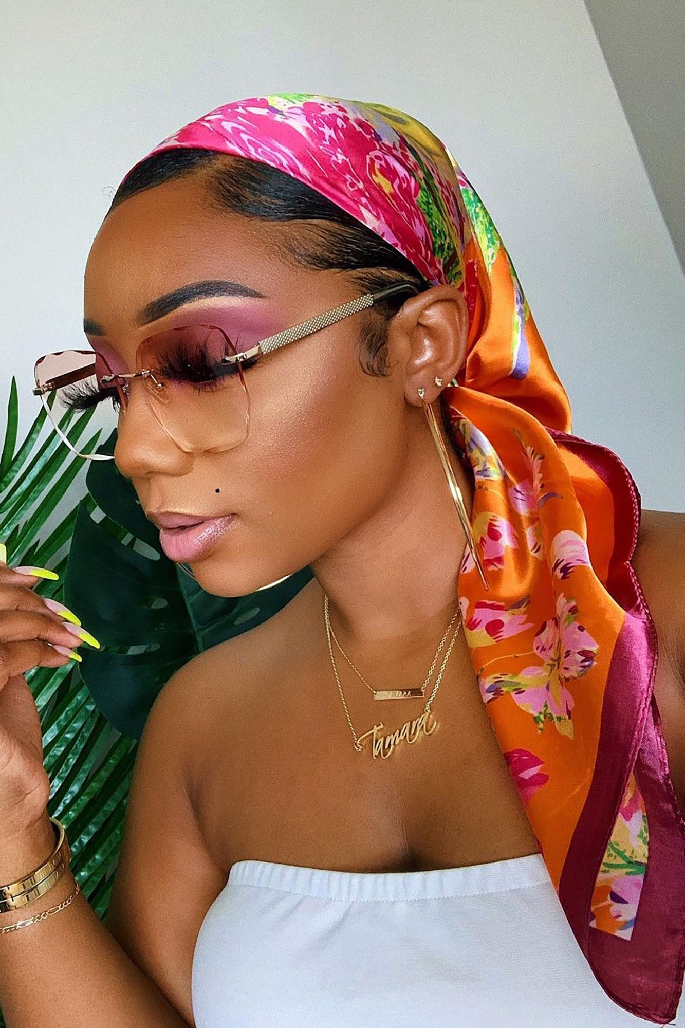 Bed Of Flowers Head Scarf - Multi